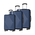 Σετ βαλίτσες 3 τεμαχίων Μπλε με 4 διπλές ρόδες πολλαπλών κατευθύνσεων (360°)