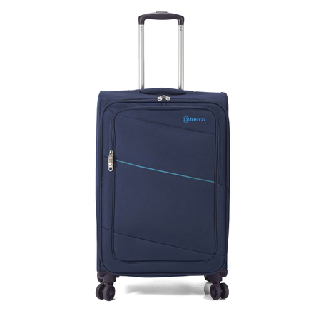 βαλίτσα μεσαία υφασμάτινη μπλε με προέκταση