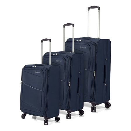σετ 3 βαλίτσες υφασμάτινες μπλε