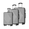 Σετ βαλίτσες 3 τεμαχίων Ασημί με 4 διπλές ρόδες πολλαπλών κατευθύνσεων (360°)